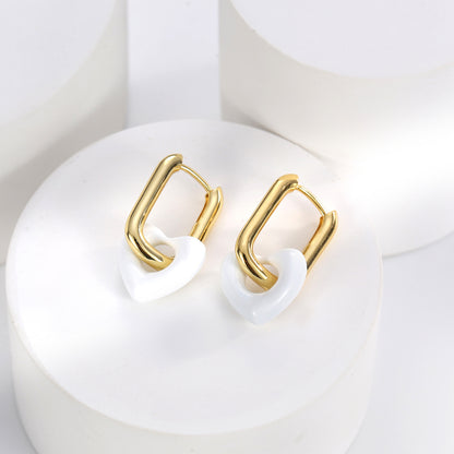 Contrast Color Love Ear Clip - Cold Special-interest Heart Design