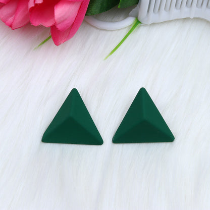 Triangle Spray Paint Earrings - 12 Color 3D Artistic Geometric Studs