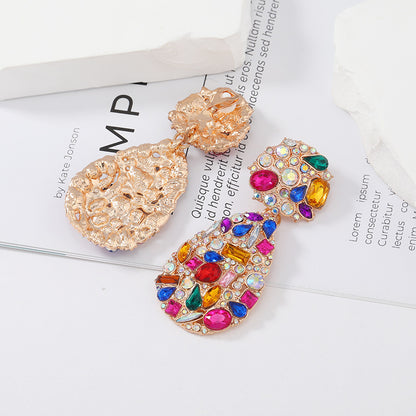 Retro Water Drop Ear Clip - High Profile Diamond Alloy No Piercing