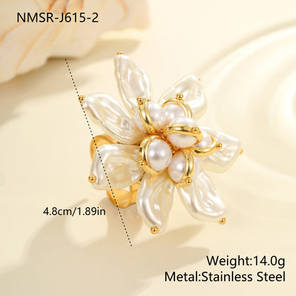 Colorful Flower Ring - Dopamine Vibes Adjustable Floral Jewelry USA