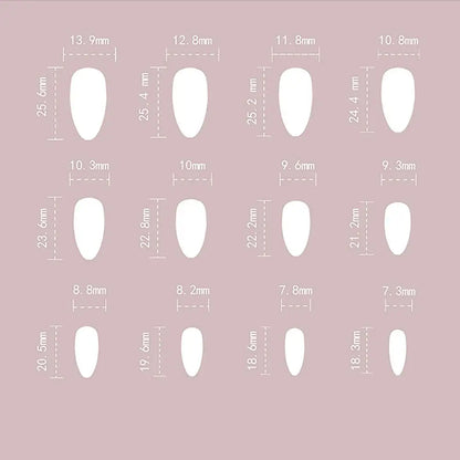 24/30PCS/BOX Cat Eyes False Nail 3D Bow Ripple Love Pearl Press on Nails Simple French Lines with Jelly Stickers Nail Tips