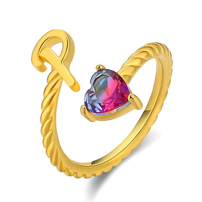 Love Letter Heart Ring - 925 Sterling Silver Fashion Statement Ring