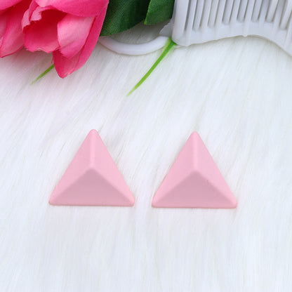 Triangle Spray Paint Earrings - 12 Color 3D Artistic Geometric Studs