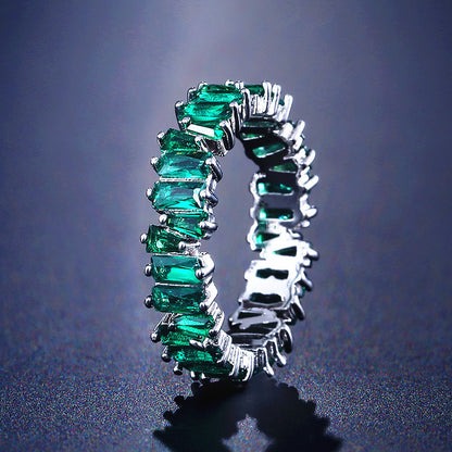 Colorful Crystals Ring Micro Inlay AAA Zircon