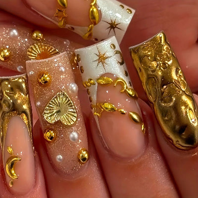 Sweet Medium Square False Nails with Glue Blush Pink Flowers Fake Nails  Press on Nails