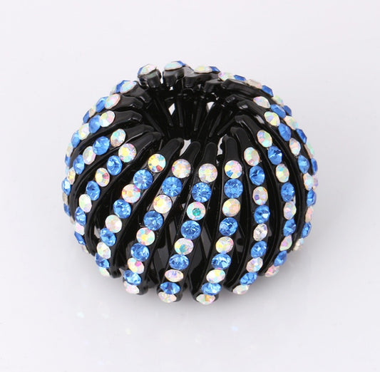 Bird's Nest Hairpin - Color Rhinestone Ponytail Ball Hair Accessory