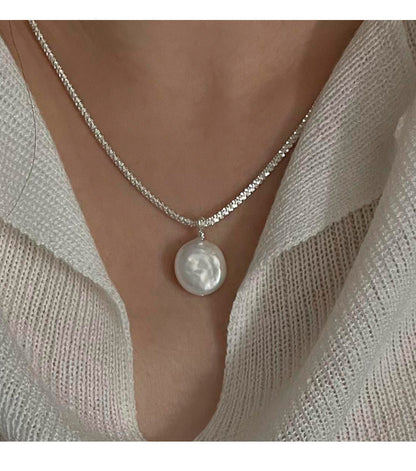 S925 Sterling Silver Baroque Pearl Necklace - Elegant Freshwater Pearl Jewelry USA