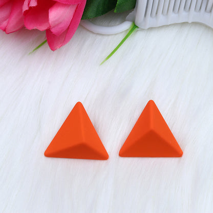 Triangle Spray Paint Earrings - 12 Color 3D Artistic Geometric Studs