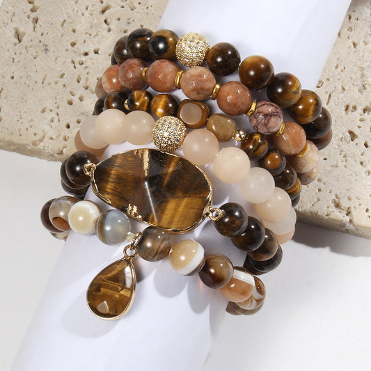 Women’s Glass Beaded Stretch Stackable Bracelet Set