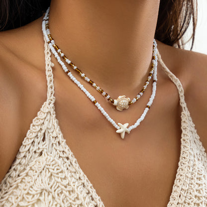 Starfish Shell Necklace - Ocean Beach Statement Jewelry USA