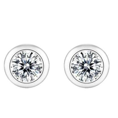 Moissanite Bubble Stud Earrings - S925 Silver Simple Perception Style
