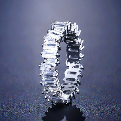 Colorful Crystals Ring Micro Inlay AAA Zircon