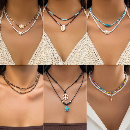 Starfish Shell Necklace - Ocean Beach Statement Jewelry USA
