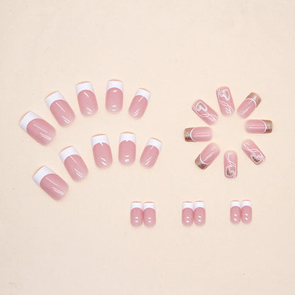 Simple Love Sweet Press-On Nails - Wearable Fake Nails Women's