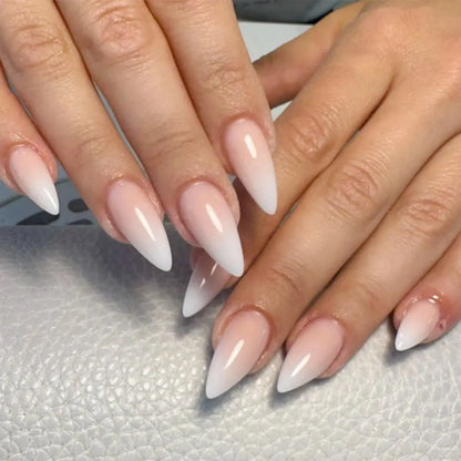24Pcs Long Almond False Nails Various Styles French Press On Nails Newest Fake Nails DIY Manicure Detachable Nail Tips