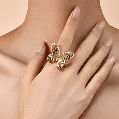 Butterfly Exaggerated Ring - Animal Element Personalized Copper Plating