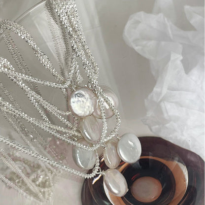 S925 Sterling Silver Baroque Pearl Necklace - Elegant Freshwater Pearl Jewelry USA