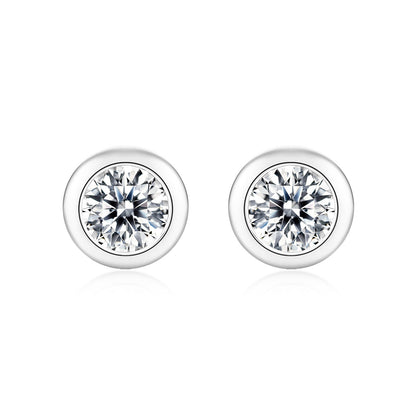 Moissanite Bubble Stud Earrings - S925 Silver Simple Perception Style