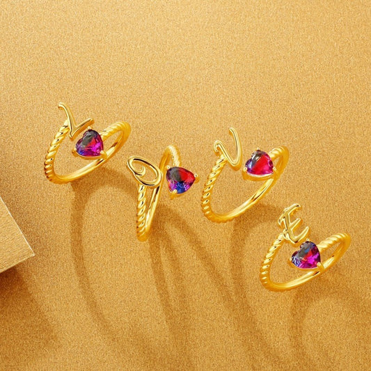 Love Letter Heart Ring - 925 Sterling Silver Fashion Statement Ring