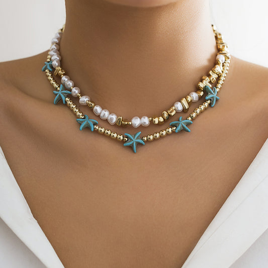 Starfish Shell Necklace - Ocean Beach Statement Jewelry USA