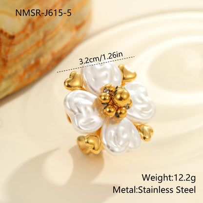 Colorful Flower Ring - Dopamine Vibes Adjustable Floral Jewelry USA