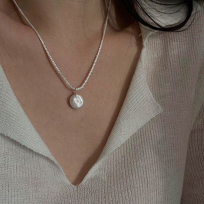 S925 Sterling Silver Baroque Pearl Necklace - Elegant Freshwater Pearl Jewelry USA