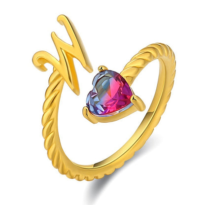 Love Letter Heart Ring - 925 Sterling Silver Fashion Statement Ring