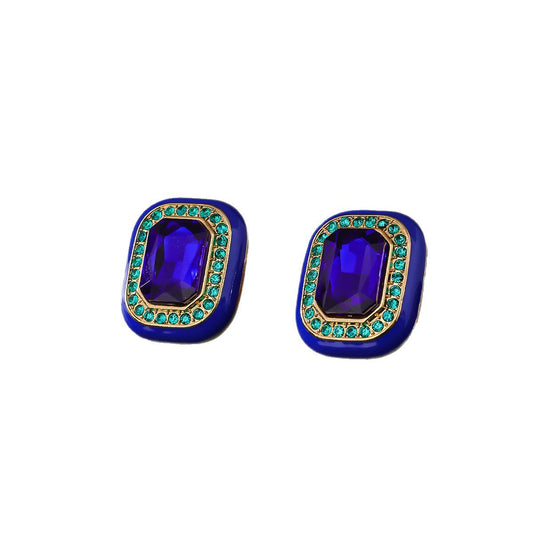 Retro Glass Candy Earrings - Versatile Geometric Female Style
