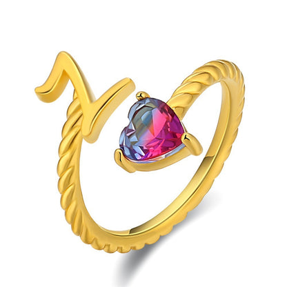 Love Letter Heart Ring - 925 Sterling Silver Fashion Statement Ring
