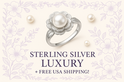Pearl Camellia Flower Ring - Luxury 925 Sterling Silver Design